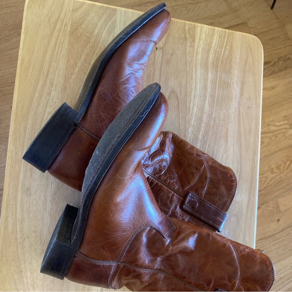 Roper-Style Leather Boots No Brand No Size, Just Beautiful! Women’s Size 7 or 8? - Picture 2 of 6